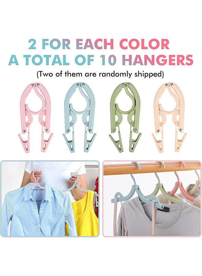12Pcs Collapsible Clothes Hangers, Plastic Portable Folding Clothes Hangers, Coat Hanger Travel Drying Rack, Travel Accessories for Outdoors Activities Travel at Home Four Colors - Image 5