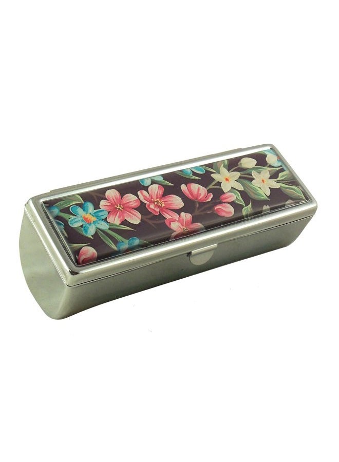 Houder Designer Lipstick Case with Mirror for Purse - Decorative Lipstick Holder with Gift Box - Velvet Lined - Protect Your Lipsticks in Style (Tropical Flowers) - Image 1
