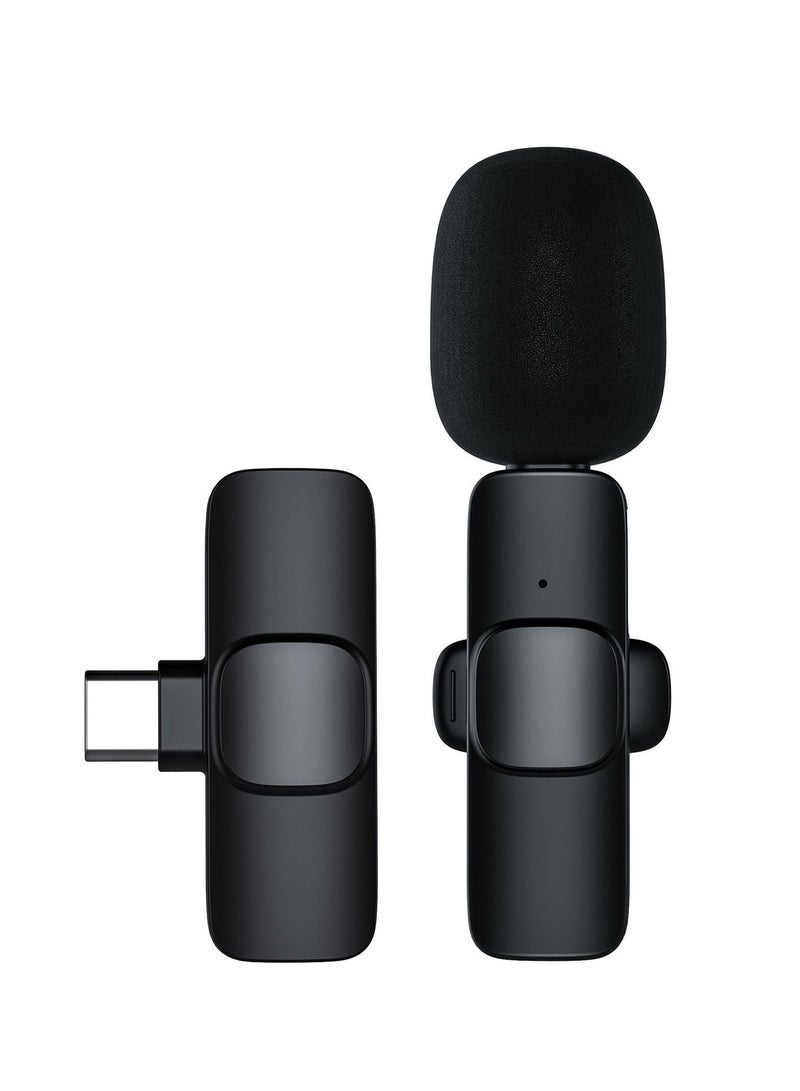 Phone Planet M21 Wireless Lavalier Microphone Plug & Play Type-C Lapel Clip-on Mini Mic Black - Image 1