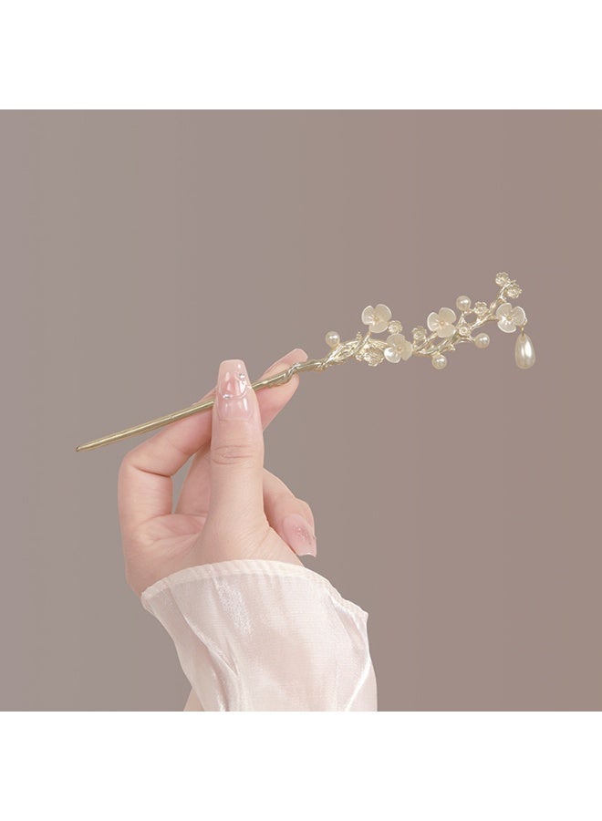 مشبك شعر نسائي بتصميم قديم بأزهار أو فراشات، مشبك شعر جديد بأسلوب صيني عصري، قطعة زينة شعر بسيطة وأنيقة للملابس التقليدية