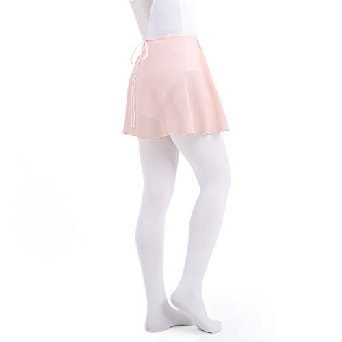 NEWCHAO Ballet Chiffon Wrap Skirts Dance Skirts for Women Girls Black Pink - Image 4