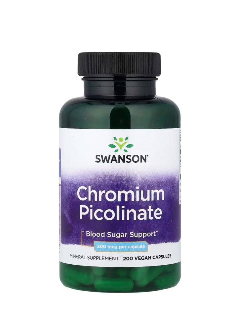 سوانسون بيكولينات الكروم 200 ميكروغرام 200 كبسولة نباتية - Image 1