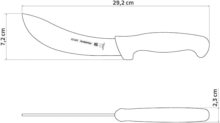 Tramontina Professional Leather and Bleeding Knife with Stainless-Steel Blade and White Polypropylene Handle - 6 Inch - Image 2
