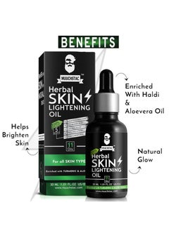 MUUCHSTAC Herbal Skin Lightening Face Oil for Men | Bright & Even Skin Tone, Deeply Hydrates & Nourishes Skin, Promotes Healthy Skin Glow | 30 ml  - Image 4