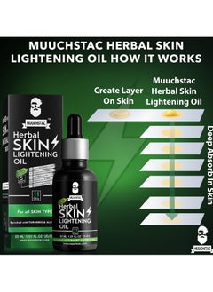 MUUCHSTAC Herbal Skin Lightening Face Oil for Men | Bright & Even Skin Tone, Deeply Hydrates & Nourishes Skin, Promotes Healthy Skin Glow | 30 ml  - Image 5
