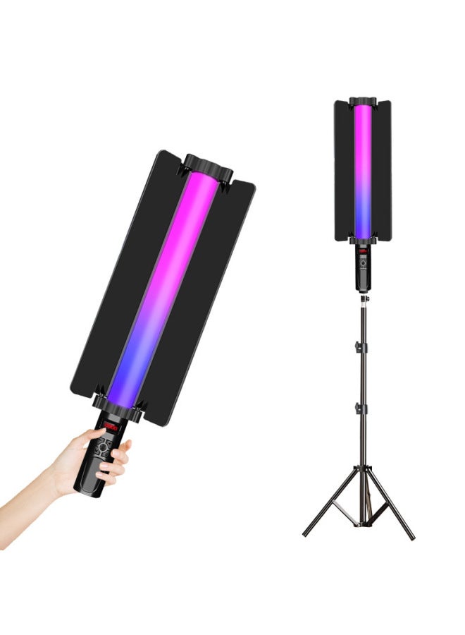 Live Photography Handheld Led Baffle Stick Light Outdoor Photography Double Color Temperature Atmosphere Light Full Color Rgb Handheld Fill Light-Light Source Color:【type B Stick Lamp-three Colors T - Image 2