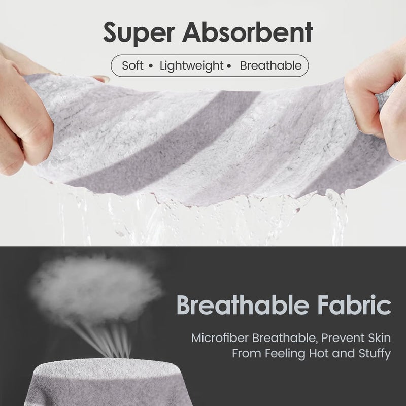 JML Microfiber Bath Towels, Bath Towel 2 Pack(30" x 60"), Oversized, Soft, Super Absorbent and Fast Drying, Multipurpose Use for Sports, Fitness, Yoga, Cabana Stripe Grey - Image 4