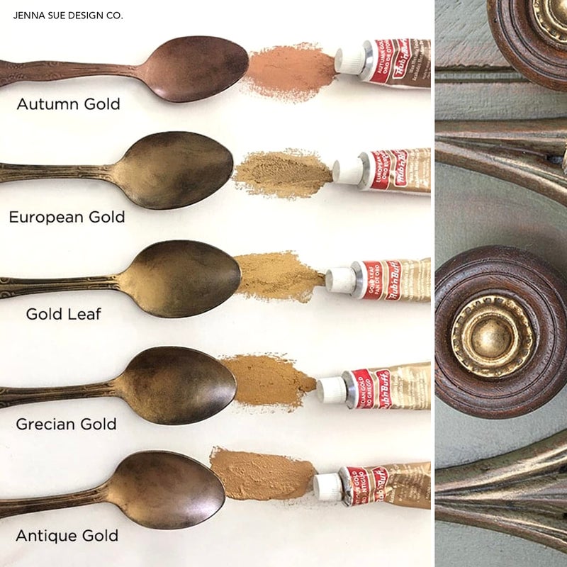 GRAS Art Bundles Rub n Buff Wax Metallic Antique Gold, Rub and Buff Finish, 0.5-Fluid Ounce, Pixiss Blending and Application Tools for Applying Metallic Wax Paint  - Image 4