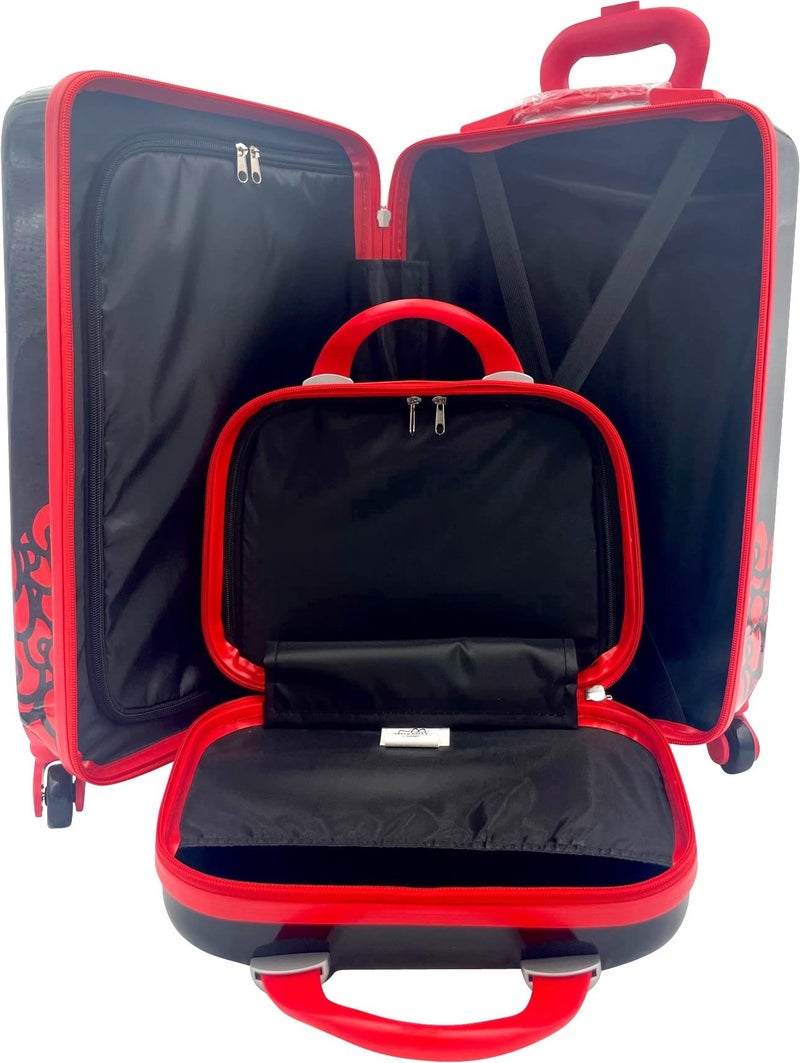 Fast Forward Kidâ€™s Licensed Hard-Side 20â€ Spinner Lightweight Luggage Carry-On Suitcase and Beauty Case Set (Hello Kitty), Multicolored - Image 3