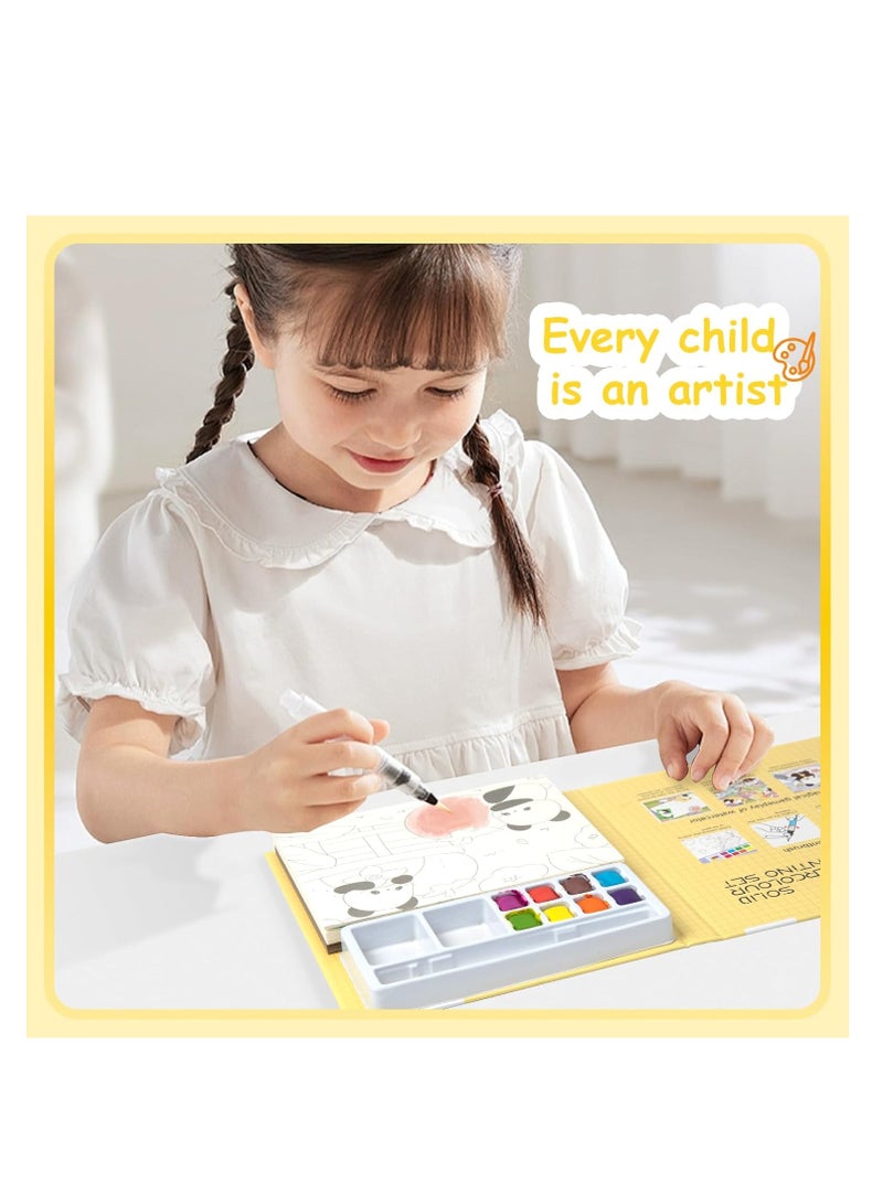 KASTWAVE Watercolor Painting Book, Paint with Water Coloring Books for Toddlers, Pocket Watercolor Painting Book, Mess Free Kids Watercolor Painting Activity Kit, Panda Travel Paint Watercolor Coloring Book - Image 5