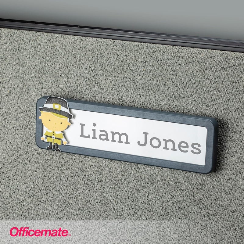 Officemate Verticalmate Gray Name Plate for Cubicles - Image 5