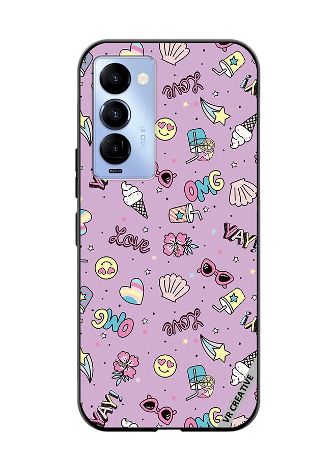 VR CREATIVE Protective Case Cover For Tecno Camon 18/18 P Cute Star Girl Design Multicolour - Image 1