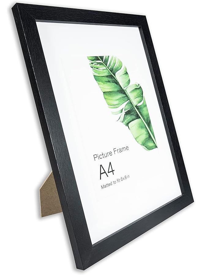 erorex A4 Photo Frames Set Of 3 Matted For 6X8 Or Display A4 Without Mount Glass Window Tabletop Or Wall Mount Black - Image 3