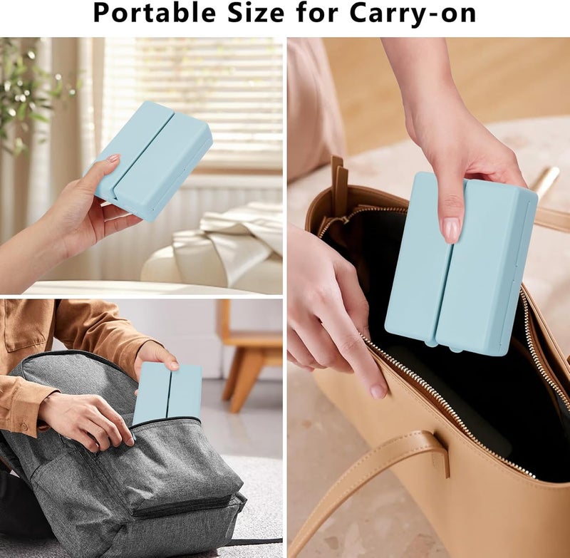 FYY Daily Pill Organizer,2 Pcs 7 Compartments Portable Pill Case Travel Pill Organizer,[Folding Design] Pill Box for Purse Pocket to Hold Vitamins,Cod Liver Oil,Supplements and Medication-Blue - Image 5