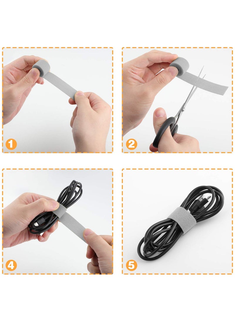 BenQuand 200 Inch × 0.5 Inch Reusable Cable Ties - Adjustable Cord Straps Cable Management Tape Cord Organization Straps Hook Loop Tape Cord Wrap for Home,Office, Wire Bundling， 200 Inch × 0.5 Inch  - Image 5