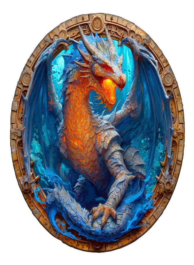 Purdicra Wooden Jigsaw Puzzles, Elements Water Dragon Wooden Puzzles for Adults with Unique Shape, Adult Jigsaw Puzzle, Birthday Gifts for Adults, 13.4"x13.3"-265pcs - Image 1
