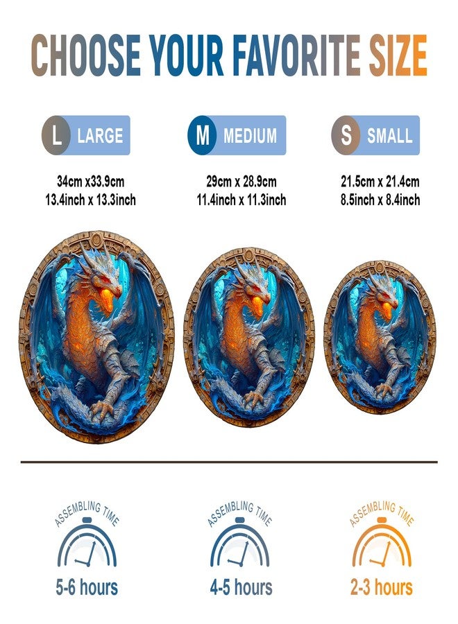 Purdicra Wooden Jigsaw Puzzles, Elements Water Dragon Wooden Puzzles for Adults with Unique Shape, Adult Jigsaw Puzzle, Birthday Gifts for Adults, 13.4"x13.3"-265pcs - Image 3
