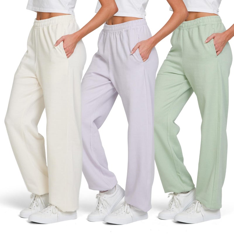Ultra Performance Womens Joggers Wide Leg 3 Pack Sweatpants Womenâ€™s Active Joggerâ€™s Baggy Cinch Bottoms Sweat Pants for Women - Image 1