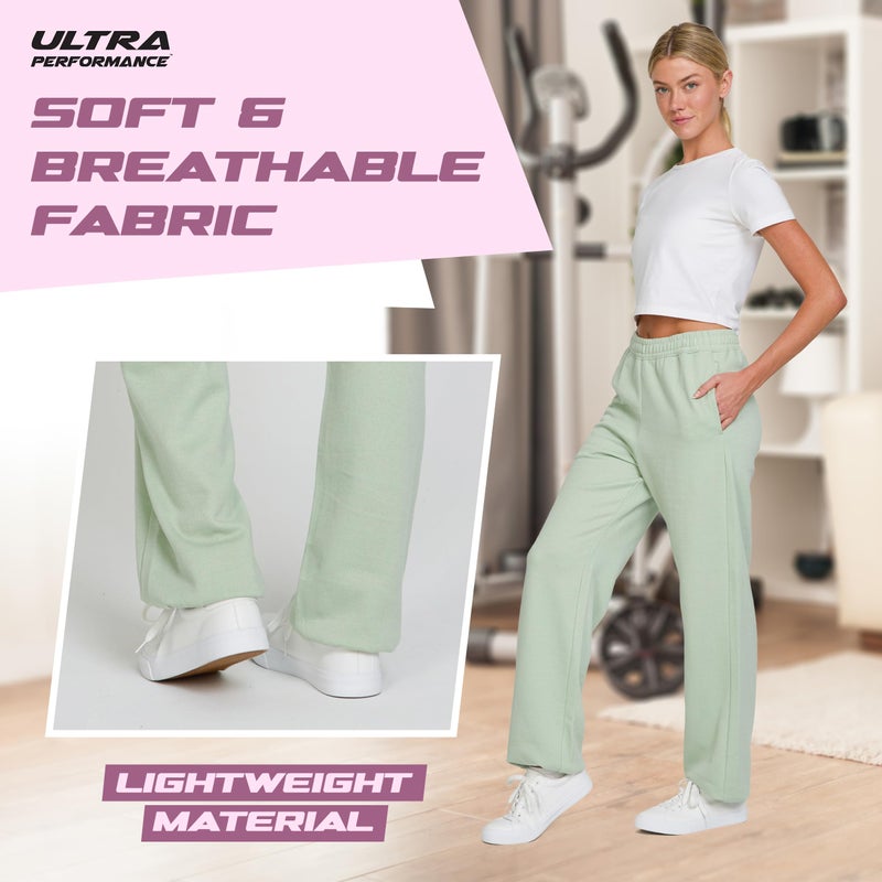 Ultra Performance Womens Joggers Wide Leg 3 Pack Sweatpants Womenâ€™s Active Joggerâ€™s Baggy Cinch Bottoms Sweat Pants for Women - Image 4
