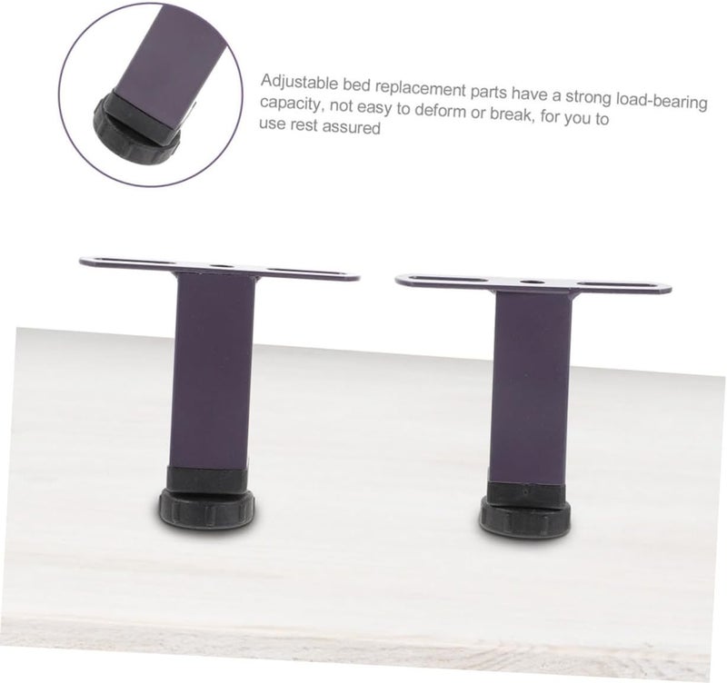 TEHAUX 1set Adjustable Bed Frame Support Legs of Bed Center Slats Risers for Under Mattress Support Heavy Duty Furniture Feet Easy Install Replacement and Sofa - Image 3