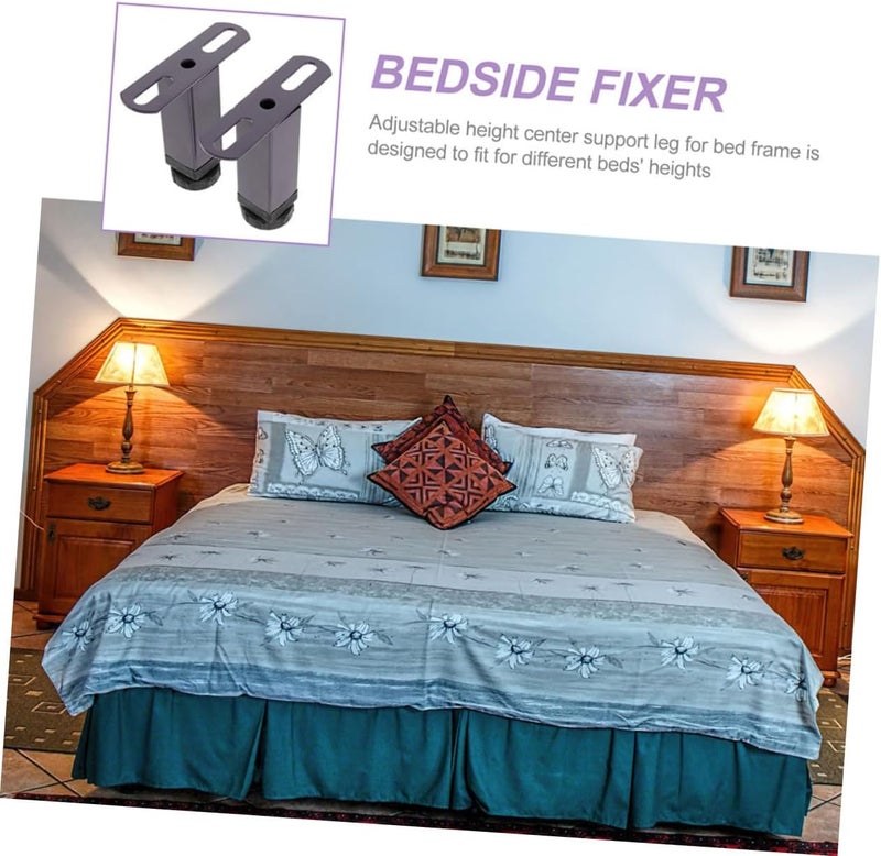 TEHAUX 1set Adjustable Bed Frame Support Legs of Bed Center Slats Risers for Under Mattress Support Heavy Duty Furniture Feet Easy Install Replacement and Sofa - Image 4