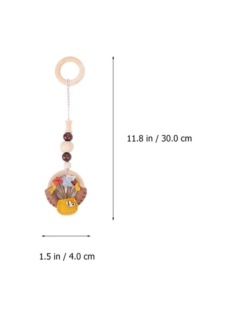 SYOSI 4PCS Baby Hanging Toy, Wooden Baby RattlesTeether Toys, Sensory Toys for Infants and Young Children, Play Gym Frame Activity Gym Hanging Bar Baby Toy, Appease Soothing Wind Chimes Toy - Image 2