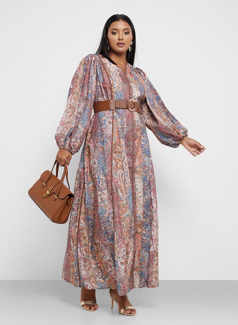 Khizana Plus Size Printed A-Line Dress  - Image 1