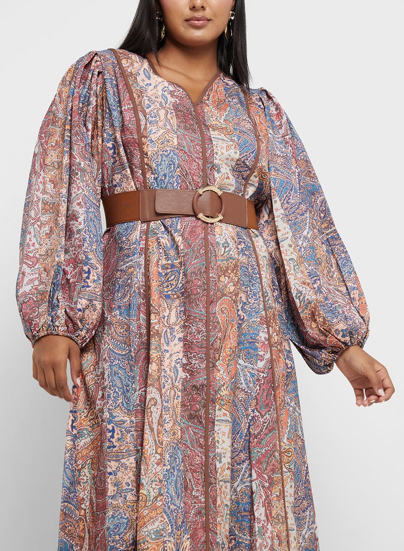 Khizana Plus Size Printed A-Line Dress  - Image 3
