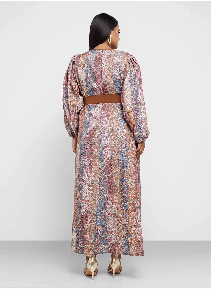 Khizana Plus Size Printed A-Line Dress