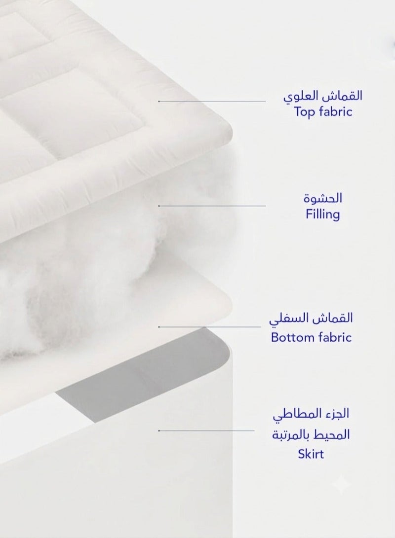 هاوس ون لباد مرتبة من المايكروفايبر  6 سم بحشوة مايكروفايبر وزاويا مطاط - Image 4