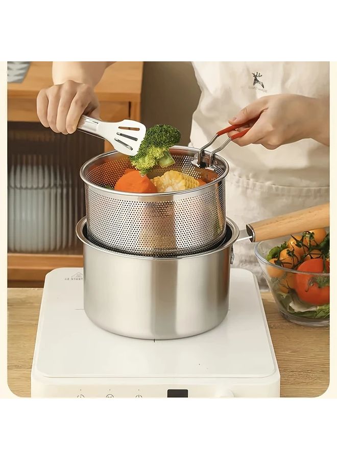 Stainless Steel Frying Basket With Detachable Handle Portable Kitchen Strainer For French Fries Model E Durable Cooking Tool - Image 1