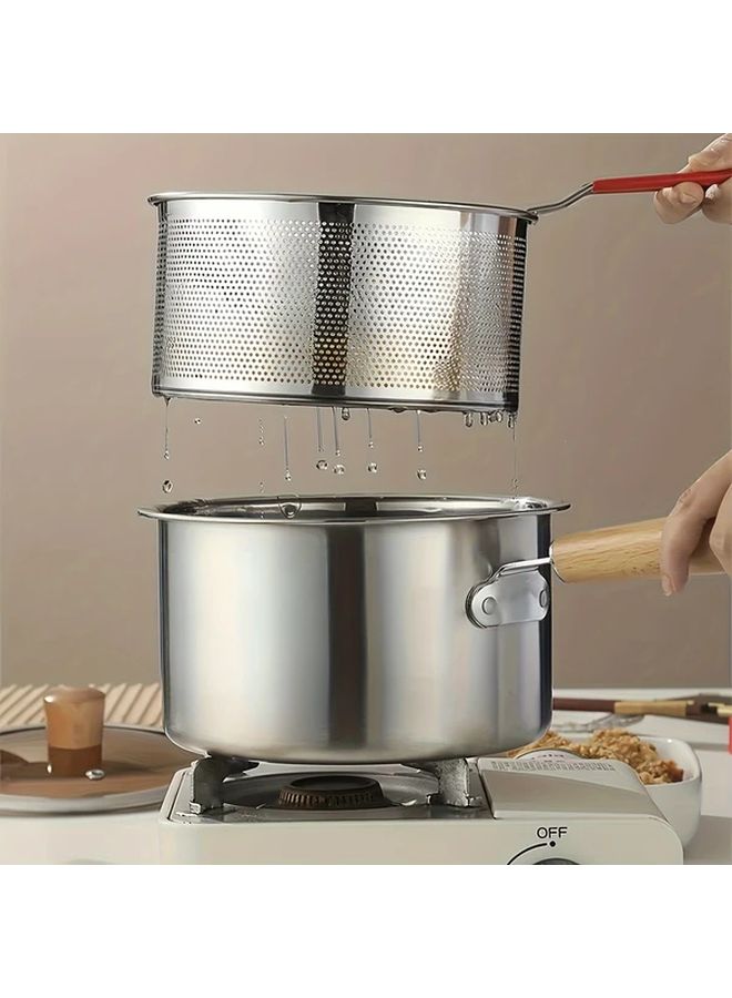 Stainless Steel Frying Basket With Detachable Handle Portable Kitchen Strainer For French Fries Model E Durable Cooking Tool - Image 4