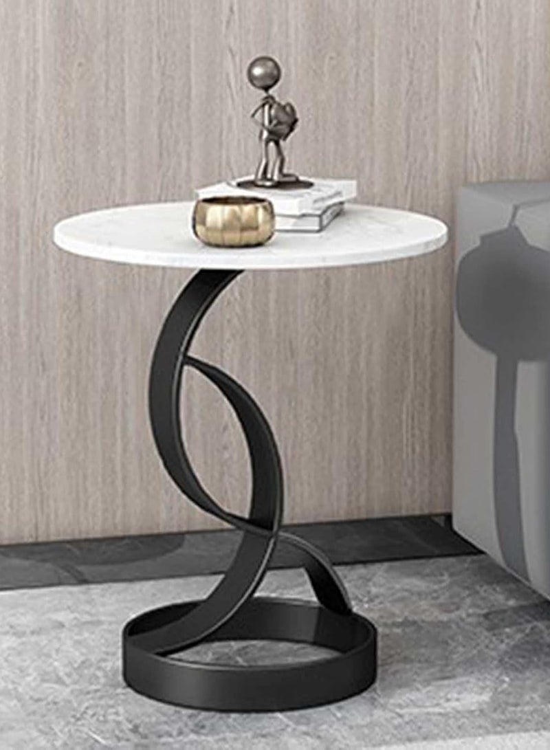DubaiGallery Sofa Side End Table, Light Luxury Side Table Simple Corner Table Bedside Cabinet Metal Frame C Shaped Table for Sofa Bed Living Room Bedroom - Image 3