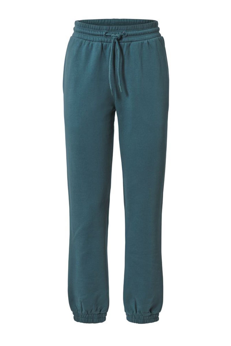 Tchibo Women Regular Fit Side Pocket Jogger Pants, Teal Green  - Image 2