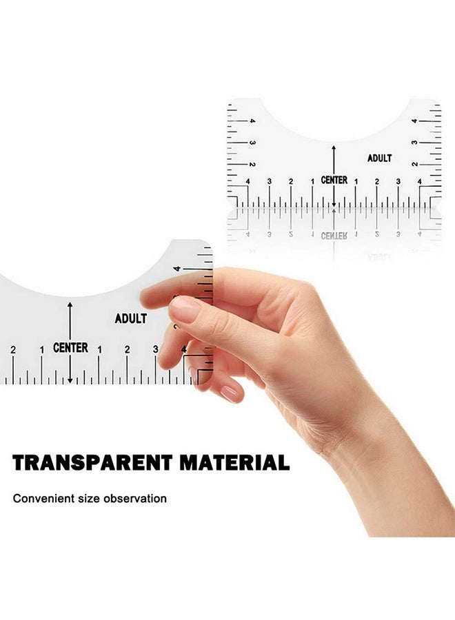 8 قطع إرشادات مسطرة للتيشيرت لتوسيط الفينيل، مسطرة شفافة على شكل V/دائري من PVC لمحاذاة التيشيرتات، مكبس حراري، للأطفال والشباب والكبار - Image 3