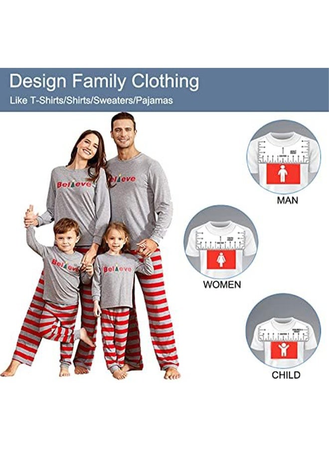 8 قطع إرشادات مسطرة للتيشيرت لتوسيط الفينيل، مسطرة شفافة على شكل V/دائري من PVC لمحاذاة التيشيرتات، مكبس حراري، للأطفال والشباب والكبار - Image 4