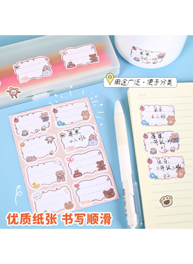 HELPS Primary School Student Self-adhesive Name Stickers Cute Children's Textbook Name Stickers Handwriting Label Stickers Cartoon Mark Stickers - Image 2
