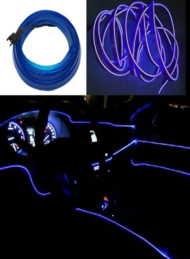 MASO SANWAN Car Interior Decoration Lighting Lights LED Strip Neon EL Wire with Cigarette Lighter Adapter (2m, Blue)