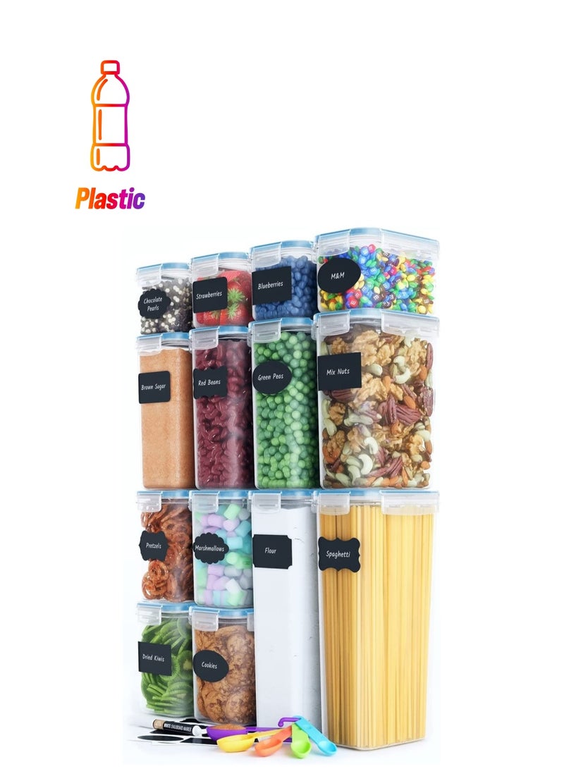 تايكوم حاوية تحضير الوجبات من TYCOM ، مجموعة حاويات تخزين الطعام محكمة الإغلاق من 14 قطعة ، أوعية طعام بلاستيكية قابلة لإعادة الاستخدام ، وصناديق منظم مطبخ قابلة للتكديس ، و Tupperware ، وخالية من BPA ، وآمن - Image 1