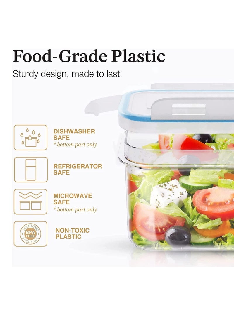 تايكوم حاوية تحضير الوجبات من TYCOM ، مجموعة حاويات تخزين الطعام محكمة الإغلاق من 14 قطعة ، أوعية طعام بلاستيكية قابلة لإعادة الاستخدام ، وصناديق منظم مطبخ قابلة للتكديس ، و Tupperware ، وخالية من BPA ، وآمن - Image 4