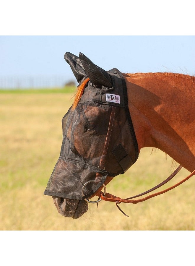 كاشيل قناع كاشيل للركوب الهادئ على شكل حصان مع أنف وأذنين طويلتين، أسود، حصان - Image 1