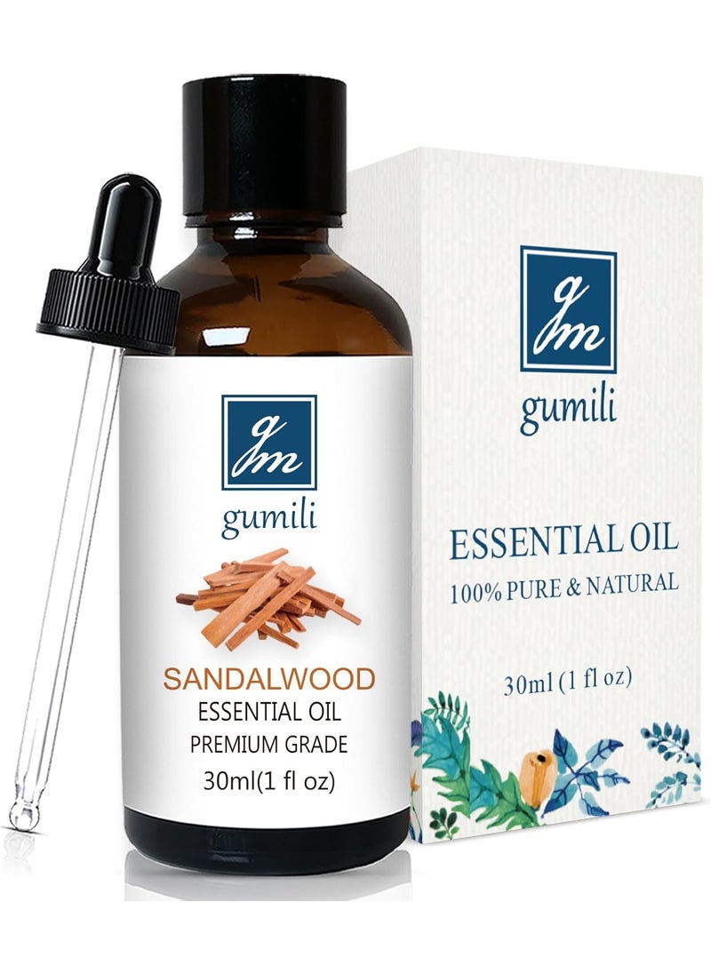 gm gumili Sandalwood Essential Oil, Home Fragrance Oil Scent Oil for Perfume, Diffuser, Skin, Hair, Roll On - 30ml 