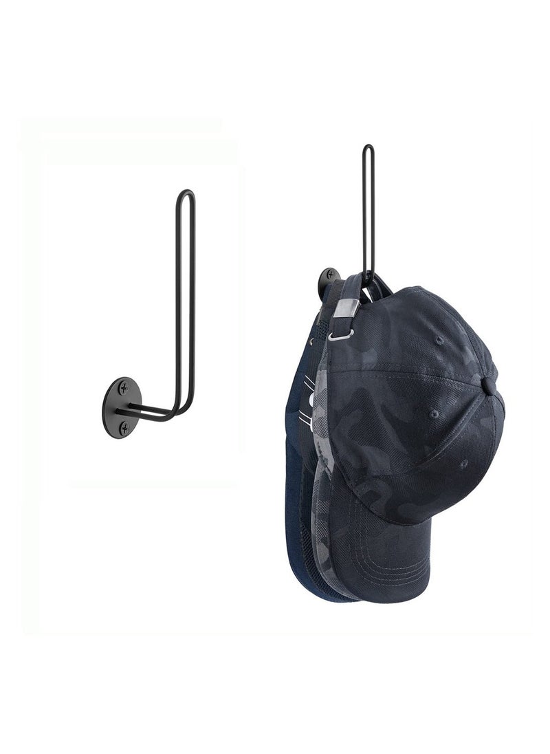 Hat Rack for Baseball Caps, Set of 2 Wall Mounted Metal Hat Rack, Hat Holder Storage Organizer, Hat Holder, Modern L-Shaped Hat Hooks Wall Mount Hat Holder for Closet Bedroom Storage  - Image 1
