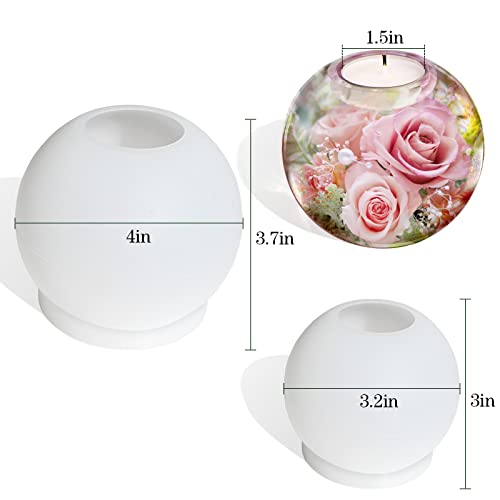 Actvty Tealight Candle Holder Resin Molds, 2 Pcs Sphere Tea Light Holder Molds, Crystals Ball/Orbs Epoxy Resin Molds for DIY Dining Coffee Table Centerpiece, Wedding Decorations - Image 5