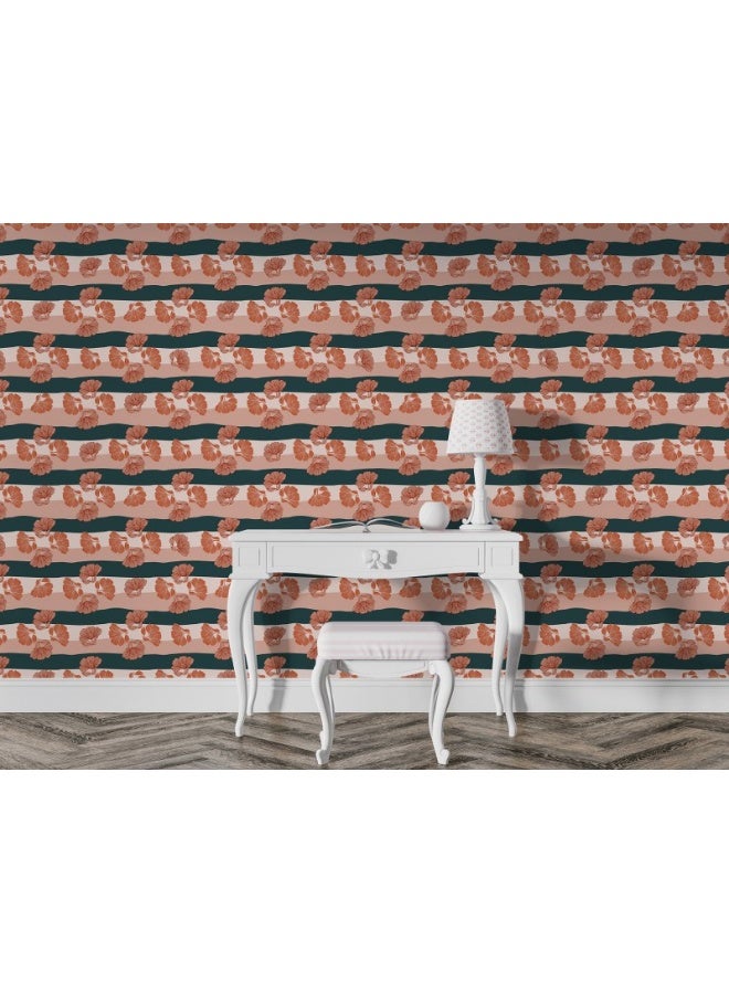 Home Gallery Abstract Floral Line Seamless Pattern In Retro Style Fabric Wallpaper Covers An Area ​​Up To 4.2Mx3M With Adhesive  And Smoothing Tool  - Image 5
