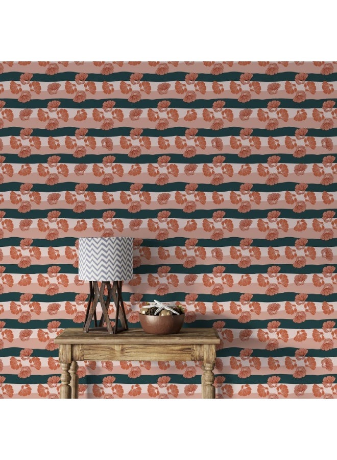 Home Gallery Abstract Floral Line Seamless Pattern In Retro Style Fabric Wallpaper Covers An Area ​​Up To 4.2Mx3M With Adhesive  And Smoothing Tool  - Image 4