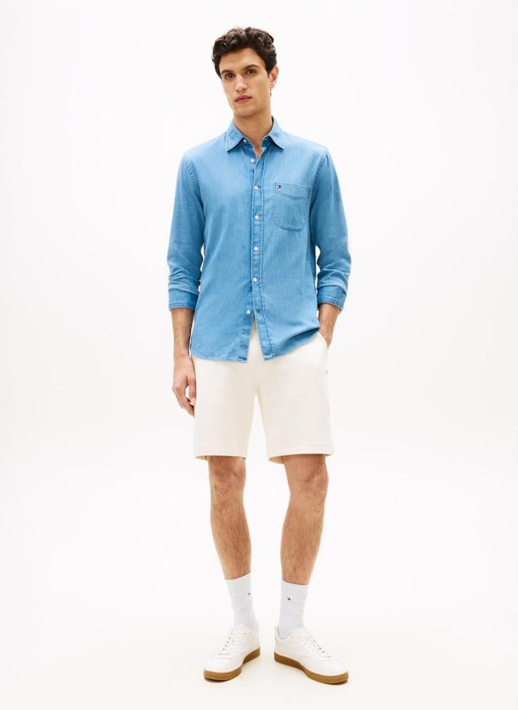 TOMMY HILFIGER Flag Embroidery Terry Sweat Shorts - Image 4