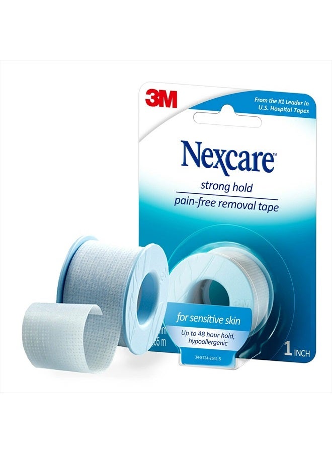 Nexcare شريط إزالة قوي بدون ألم، لاصق سيليكوني، يؤمن الضمادة ويزيلها بسهولة - 1 إنش × 4 ياردات، 1 لفة شريط - Image 1