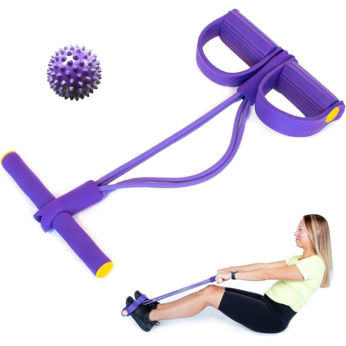 Pedal Resistance Band - Natural Latex Bodybuilding Expander - Exercise Sit Up Equipment - Tension Band For Stomach, Arms, Legs, Abdomen - Yoga Stretching - Stomach Exercise Equipment - Tummy Trimmer - Image 1