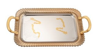 Saif Plus SAIFPLUS  RECTANGULAR   METAL TRAY 1 SET FULL Gold & CHROME - Image 4
